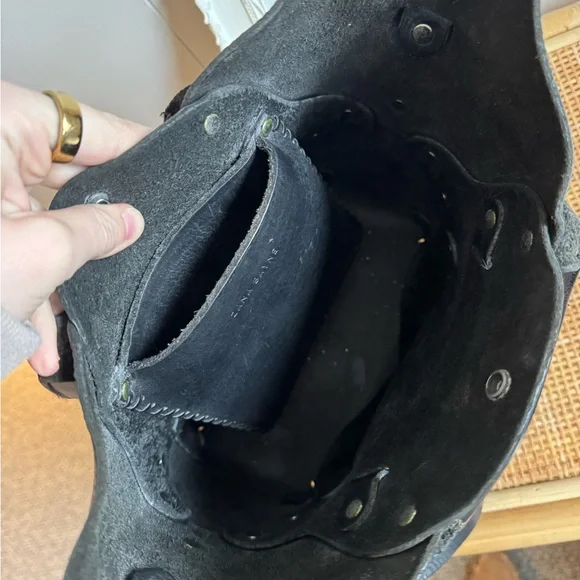 Zana Bayne Large Black Pentagram Leather Handbag - Picture 5 of 7